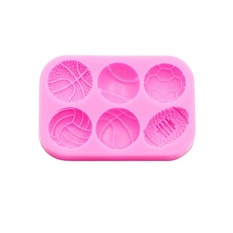 Sports Ball Football Basketball Accessories DIY Jewelry Earrings Silicone Mould Epoxy Flexible Polymer Clay Mold Chocolate Mold