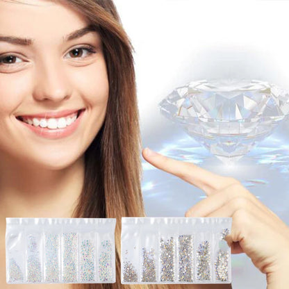 1Bag 6 Grid Dental Rhinestones Tooth Rhinestones Teeth Jewelry Dental Crystal Teeth Whitening Teeth Decoration