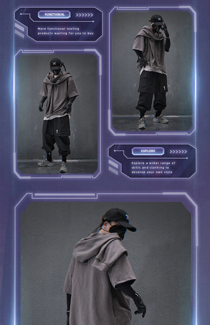 Techwear Tactical Skirt Pants Men's Fashion Streetwear Baggy Cargo Pants Joggers Black Loose Sweatpants