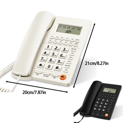 Desk Corded Telephone With Display For Home/Hotel/Office Support Music On Hold Landline Phone Corded B