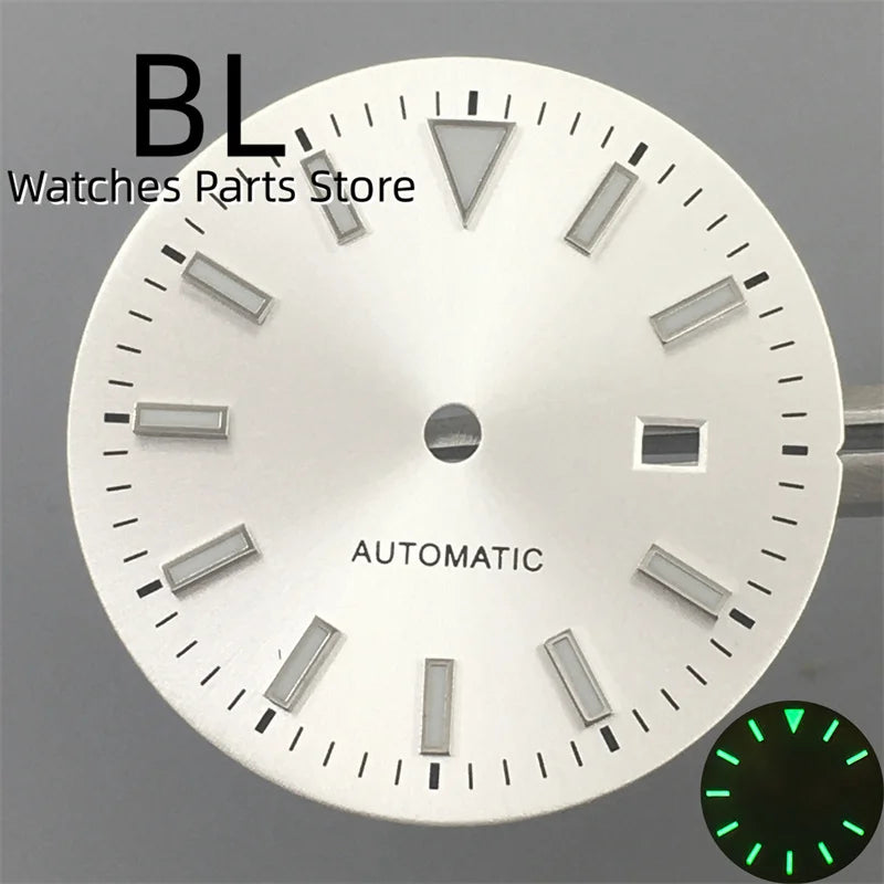 BLIGER 24.5mm Watch Dial Hand Set Sunburst Gray Rose White Mother Pearl Dial Roman Diamond Index Fit NH05 Movement Women Watches