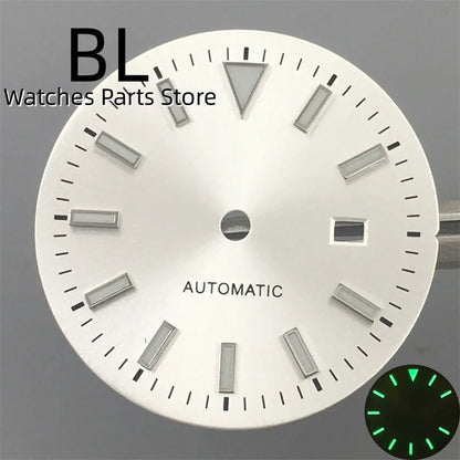 BLIGER 24.5mm Watch Dial Hand Set Sunburst Gray Rose White Mother Pearl Dial Roman Diamond Index Fit NH05 Movement Women Watches