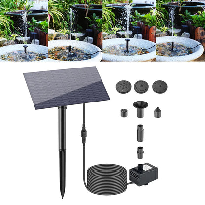5W 5V Solar Fountain Pump DIY Solar Panel Fountain with 4.9FT Water Pipe Pump for Bird Bath Garden Decoration Pets Drinking Pon
