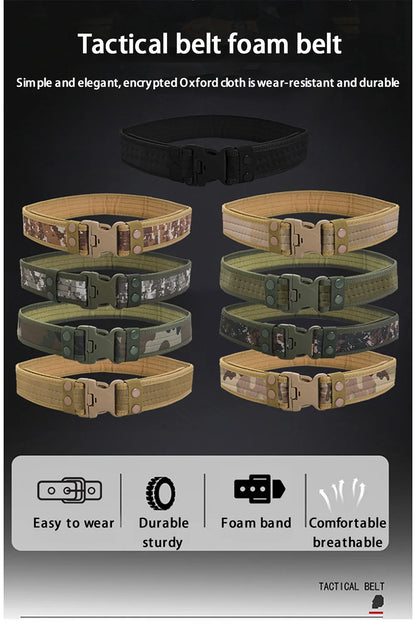 Men's Belt Outdoor Camouflage Tactical Belt Oxford Cloth Belt Mountaineering Belt Nylon Wide Waist Belt Work Belt Neutral Belts