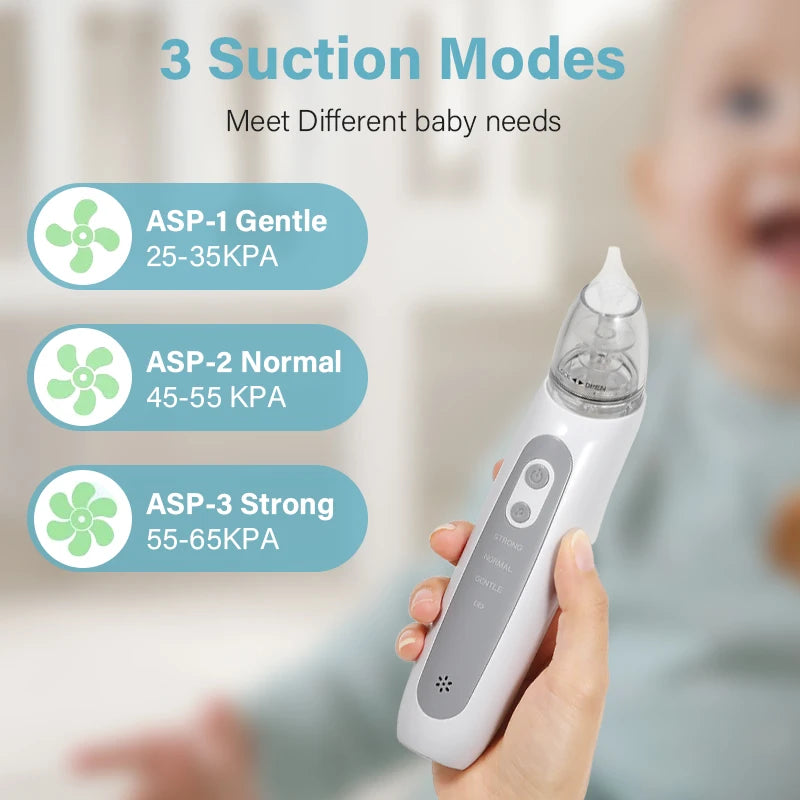 New Electric Nasal Aspirator Baby Nose Sucker Snot Booger Mucus Remover for Toddler Infant Newborn Kid Nose Cleaner with Music