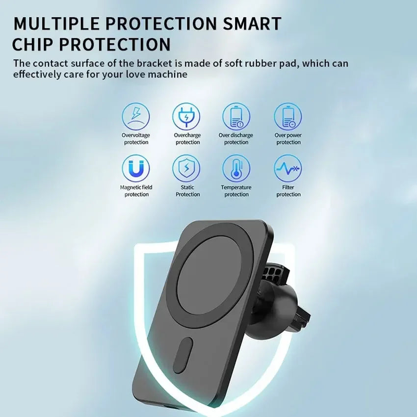 Car Phone Holder Stand Mount 30W Magnetic Car Wireless Charger For Magsafe iPhone 12 13 14 15 Pro Max Mini Fast Charging Station