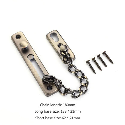 Door Chain with Lock Door Lock Bolt Chain Kids Safety Security Home Latch Buckle Guard Lock Anti-Theft Hotel Hardware Accessorie