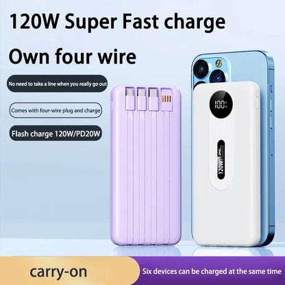200000mAh 120W Mobile Power Bank Ultra Fast Charging Digital Display Battery Large Capacity Suitable For iPhone Huawei Xiaomi