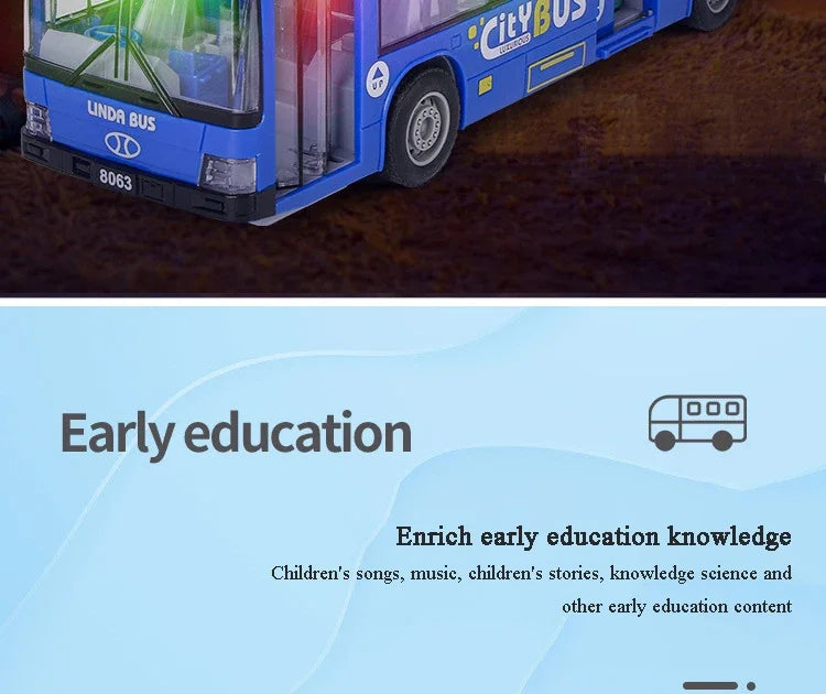 High Quality Simulation Bus Large Size Drop-resistant Light Music Inertia Bus Model Pull Back Car Educational Toys Gifts