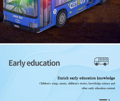 High Quality Simulation Bus Large Size Drop-resistant Light Music Inertia Bus Model Pull Back Car Educational Toys Gifts