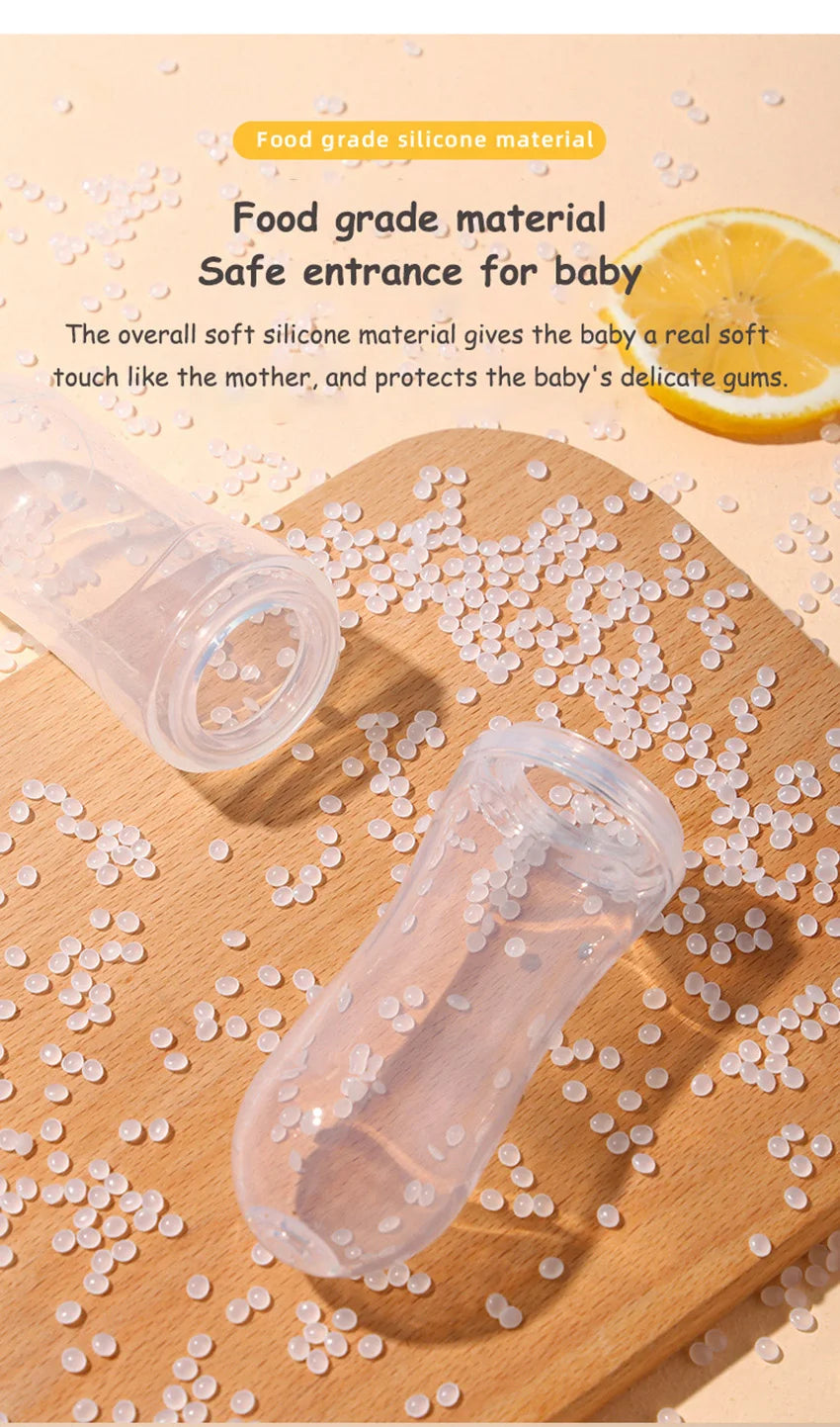 Infant Baby Squeezing Feeding Spoon Baby Silicone Baby Feeding Vegetable Fruit Bottle Baby Dish Scale spoon & hand towel set