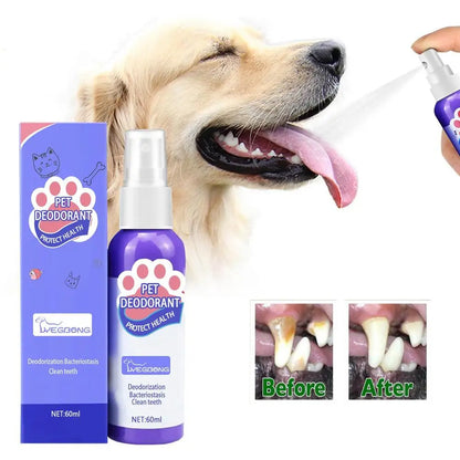 60ml Pet Oral Cleanse Spray Dogs Cats Mouth Fresh Teeth Clean Deodorant Prevent Calculus Remove Kitten Bad Breath Pet Supplies