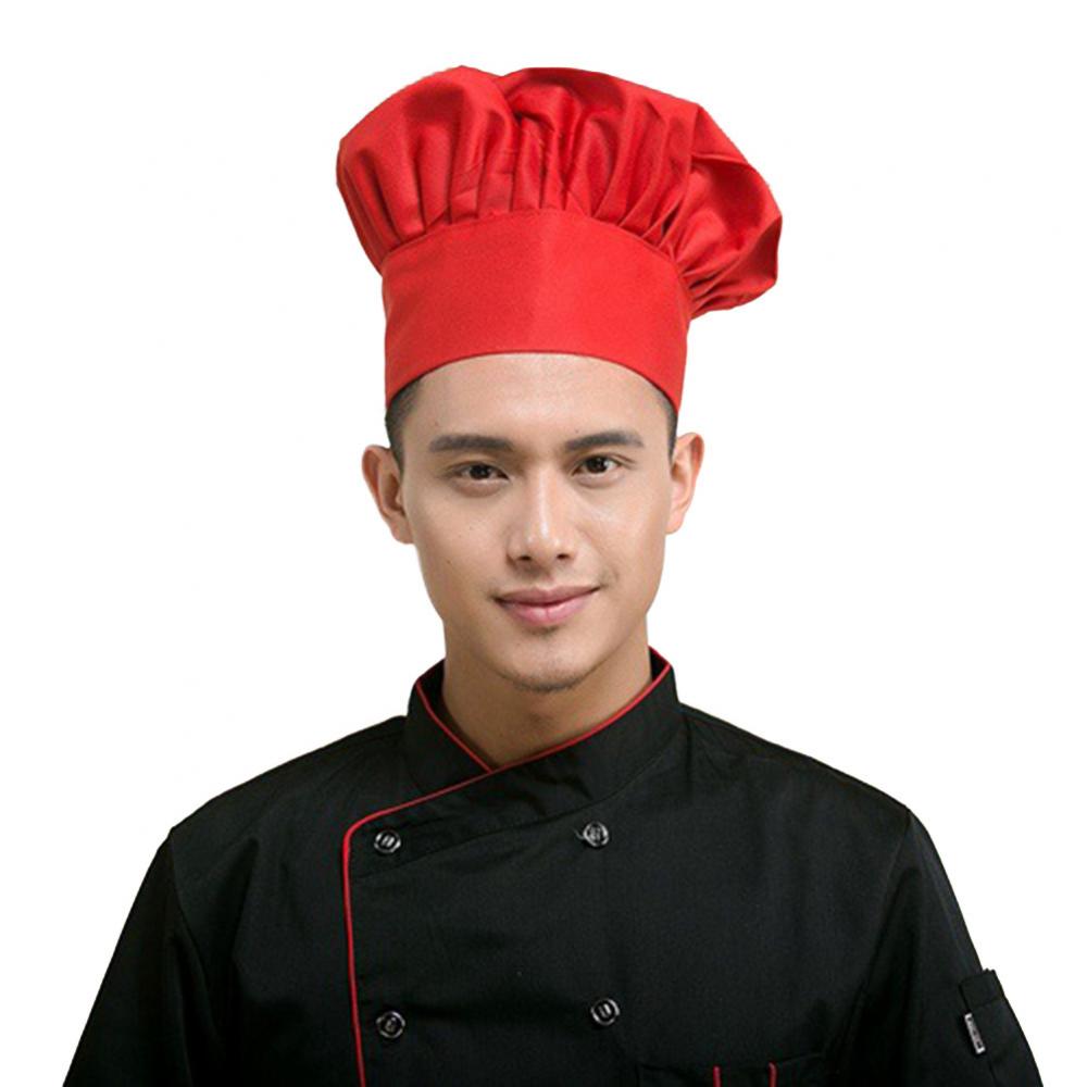 Professional Stretchy Adjustable Men Cap Kitchen Cook Baker Catering Chef Hat