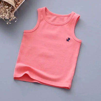 Fashion Children T-shirts for Girls Candy Color Baby Boys Graphic Tee Cotton Vest Tops Kids Summer Clothes Sleeveless T-Shirt