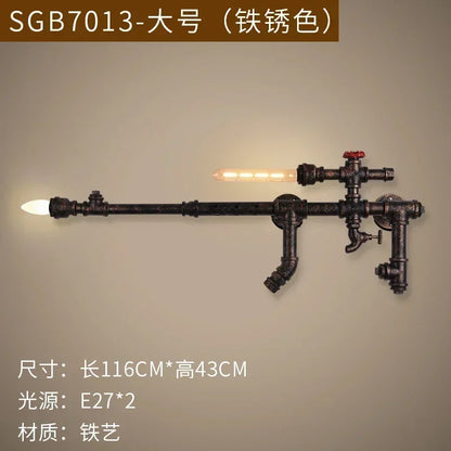 Industrial Style Wall Lamp Living Room Personalized Creative Gear Water Pipe Bedroom Decorative Wall Hangings Wall Retro Lamps