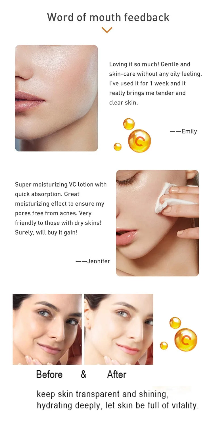 50ml*2pcs Vitamin C Face Serum, Brightens, Hydrates and Reduces Signs of Aging, with Vitamin C, Hyaluronic Acid for Glowing Skin