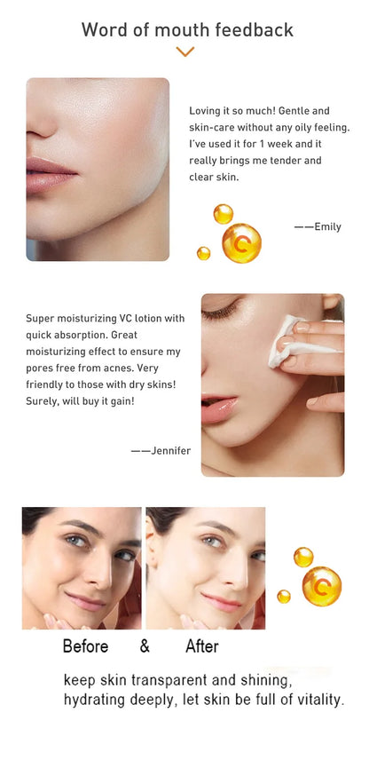 50ml*2pcs Vitamin C Face Serum, Brightens, Hydrates and Reduces Signs of Aging, with Vitamin C, Hyaluronic Acid for Glowing Skin