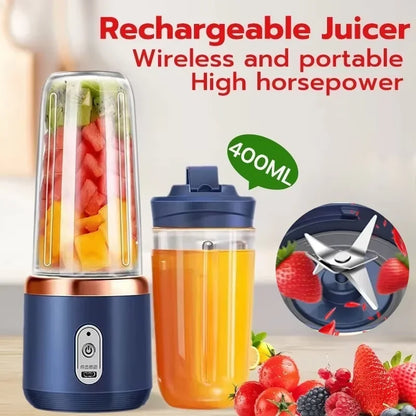 Portable Fruit Juice Blenders Summer Personal Electric Mini Bottle Home USB 6 Blades Juicer Cup Machine For Kitchen