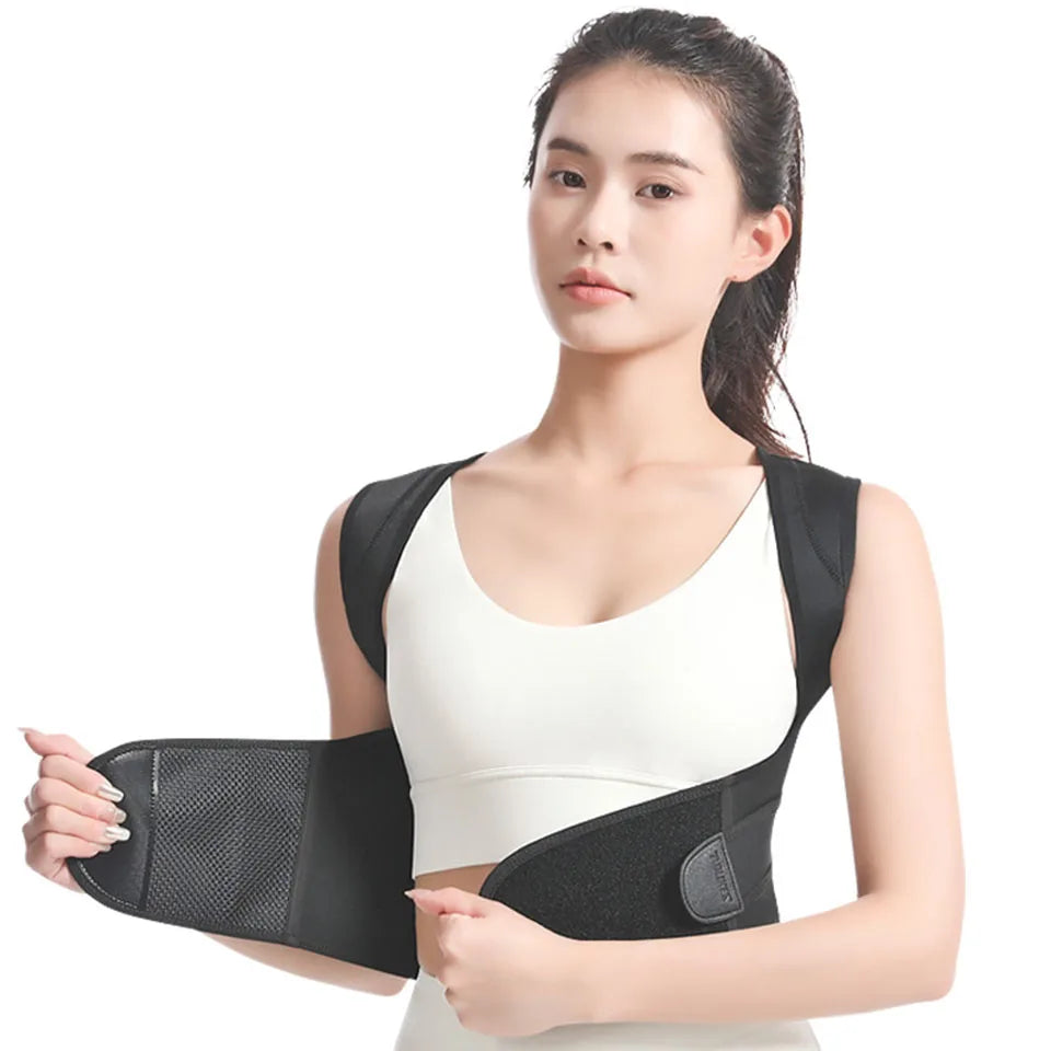 AOLIKES Back Brace Posture Corrector for Men and Women - Adjustable Posture Back Brace for Upper and Lower Back Pain Relief
