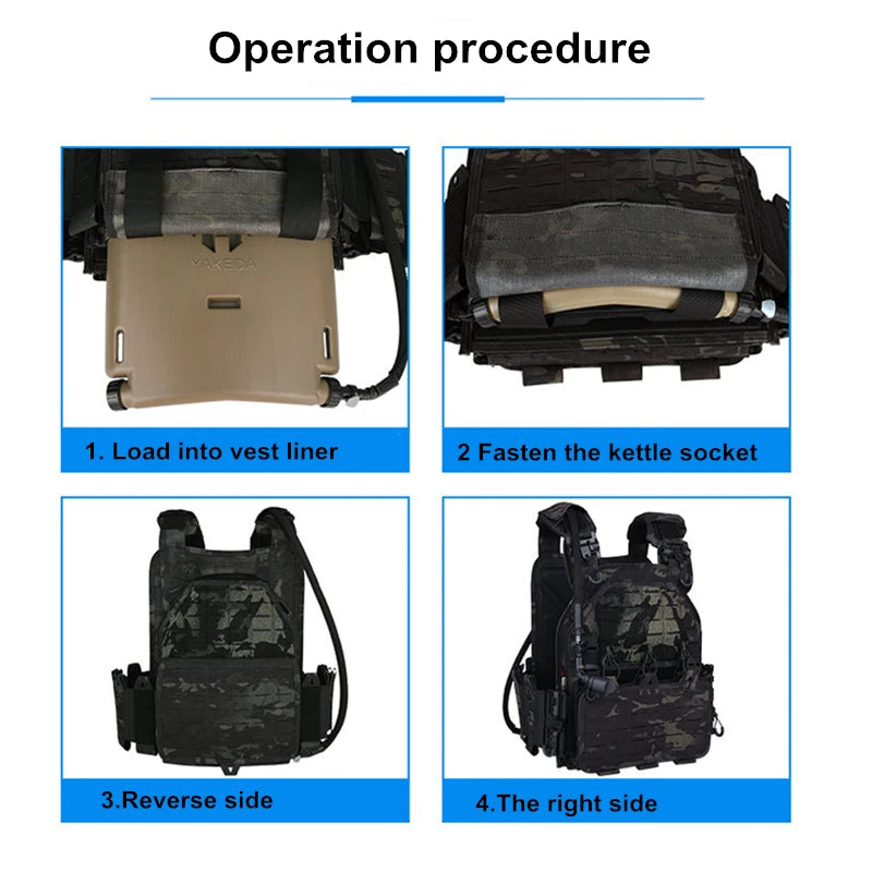 YAKEDA 1.75L Water Bottle Hydration with Pipe Multifunctional Kettle Vest Liner EVA Food Grade Water Bag New Kettle Insert Plate