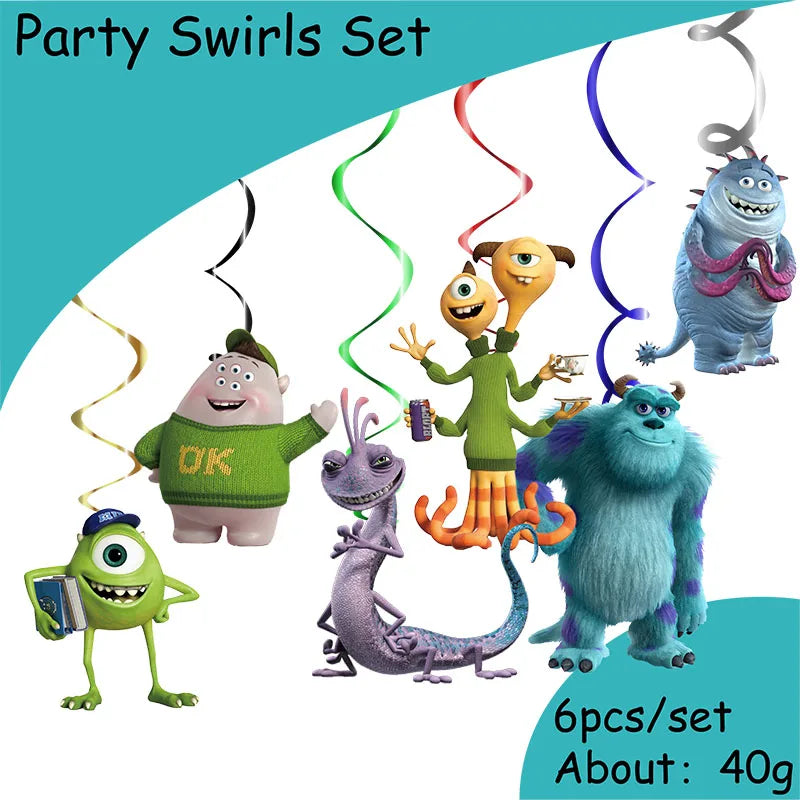 MINISO Monsters University Theme Birthday Party Decoration Party Supplies Hot Videos Scene Decoration Balloon Party Supplies