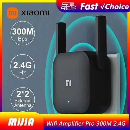 Original Xiaomi mijia Wifi Amplifier Pro 300M 2.4G Repeater Network Expander Range Extender Roteader Mi Wireless Wi-Fi Router