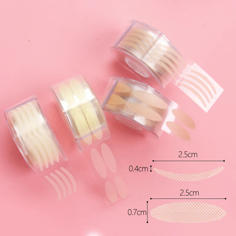 600Pcs Eyelid Tape Sticker Invisible Natural Self-adhesive Double Fold Eyelid Lace Paste Self Adhesive Clear Beige Makeup Tool