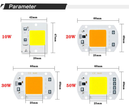 COB Chip LED Lamp 220V 10W 20W 30W 50W Smart IC No Need Driver Lampada LED Bulb Lamp For Flood Light Spotlight Diy Lighting