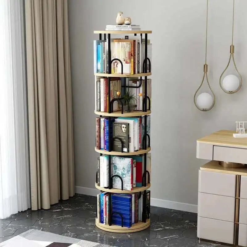 Modern Closet Bookcase Organizer Cabinet Display Rotating Bookcase Magazine Shelves Estante Para Livros Minimalist Furnitures