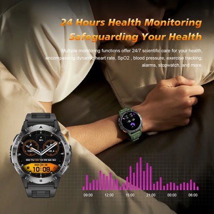 New Military Sports GPS Smart watch AMOLED HD IP68 outdoor NFC Sport Watch Fitness tracker Health monitor BT call LED flashlight