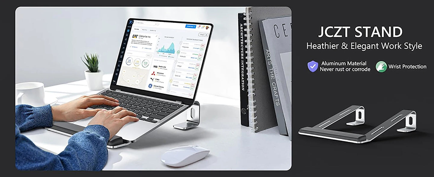 Ergonomic Laptop Stand Aluminum Alloy Laptop Stand Aluminum Portable Laptop Stand for Base with Wrist Pad