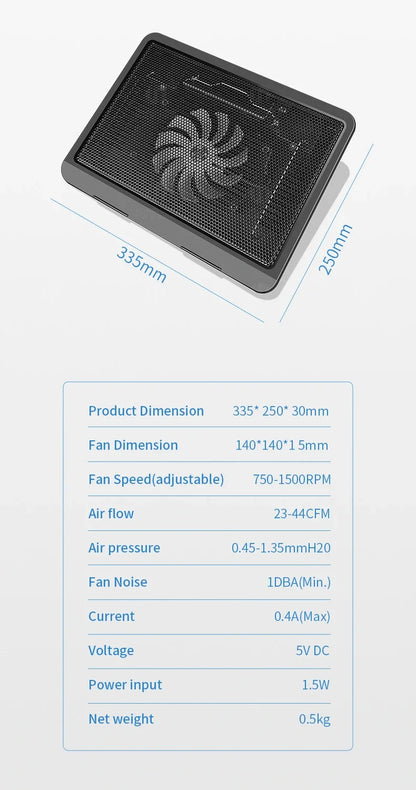 Laptop Universal Strong Winds Mute Cooling Base Tablets Laptop Cooling Pad 14 Inch Large Fan Radiator Laptop Stand Notebook