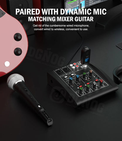 Wireless Microphone Transmitter Receiver System UHF XLR Adapter System for Dynamic Microphone Guitar Audio Mixer PA System DGNOG