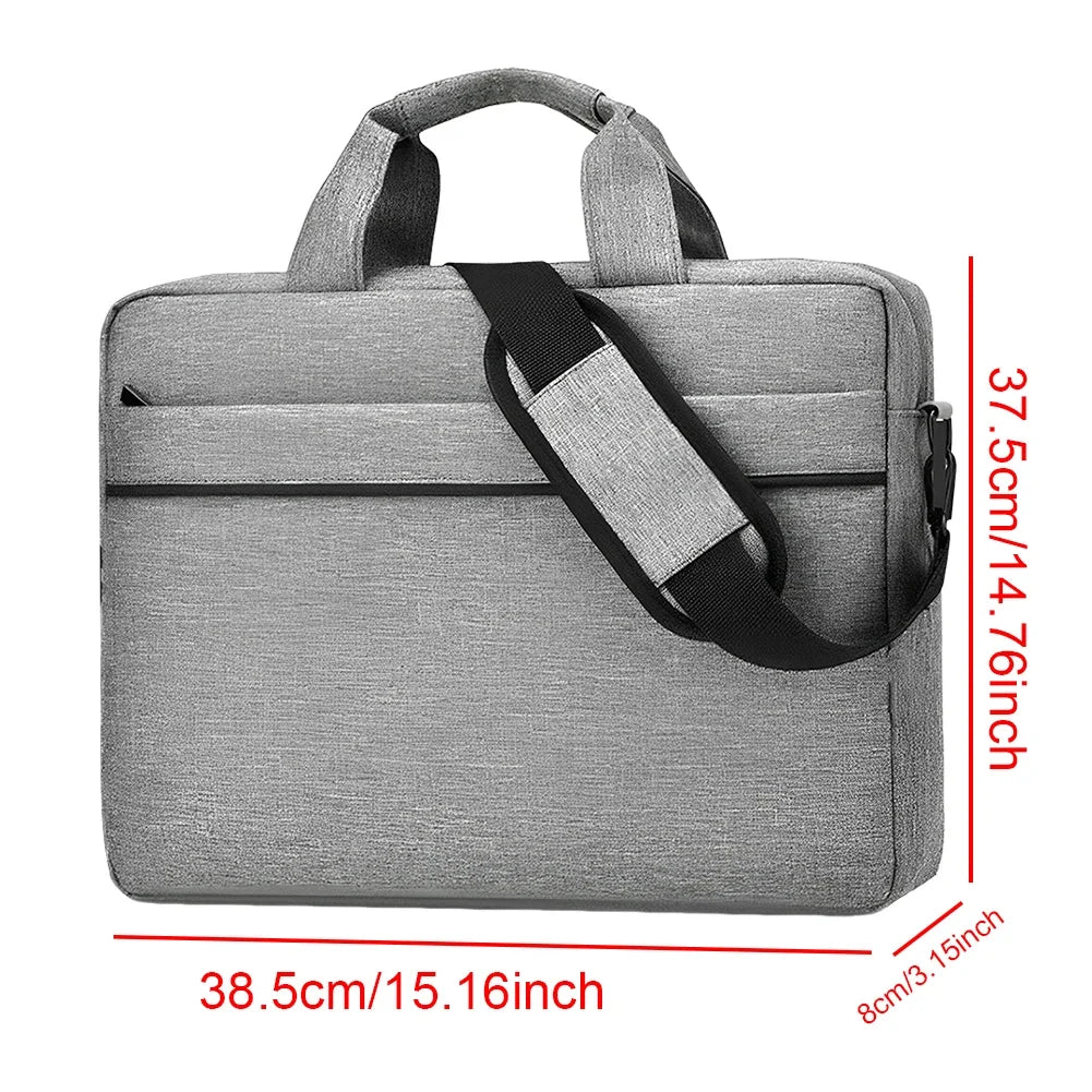 Laptop Carrying Case Shockproof Laptop Crossbody Bag Waterproof Nylon Laptop Handbag 3 Compartments for 14 Inch Laptop