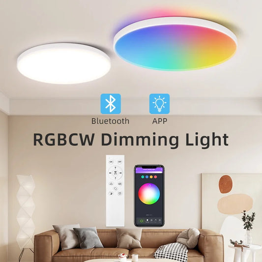 2025 NEW Smart lamp Led RGB Ceiling Light 24W/40W AC85V-265V Ultra Thin Bluetooth APP Control Lamps for room led light version