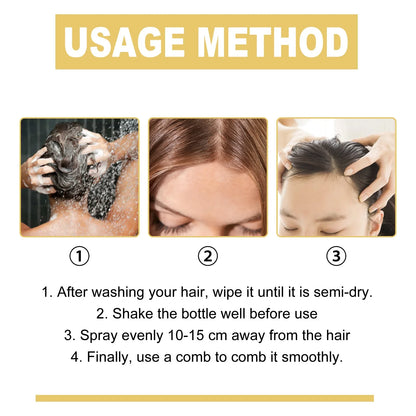 EELHOE Keratin Hair Serum Spray Deeply Moisturizing Hair Conditioner Treatment Anti Frizz Repair Damaged Hair Smoothing Oil 80ml