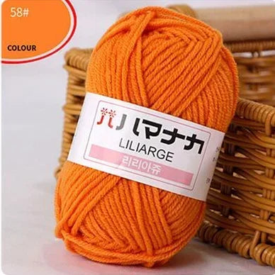 Multi-purpose 25g/ball Milk Cotton Yarn for DIY, Handmade Crafts, Amigurumi, Hats, and Bags