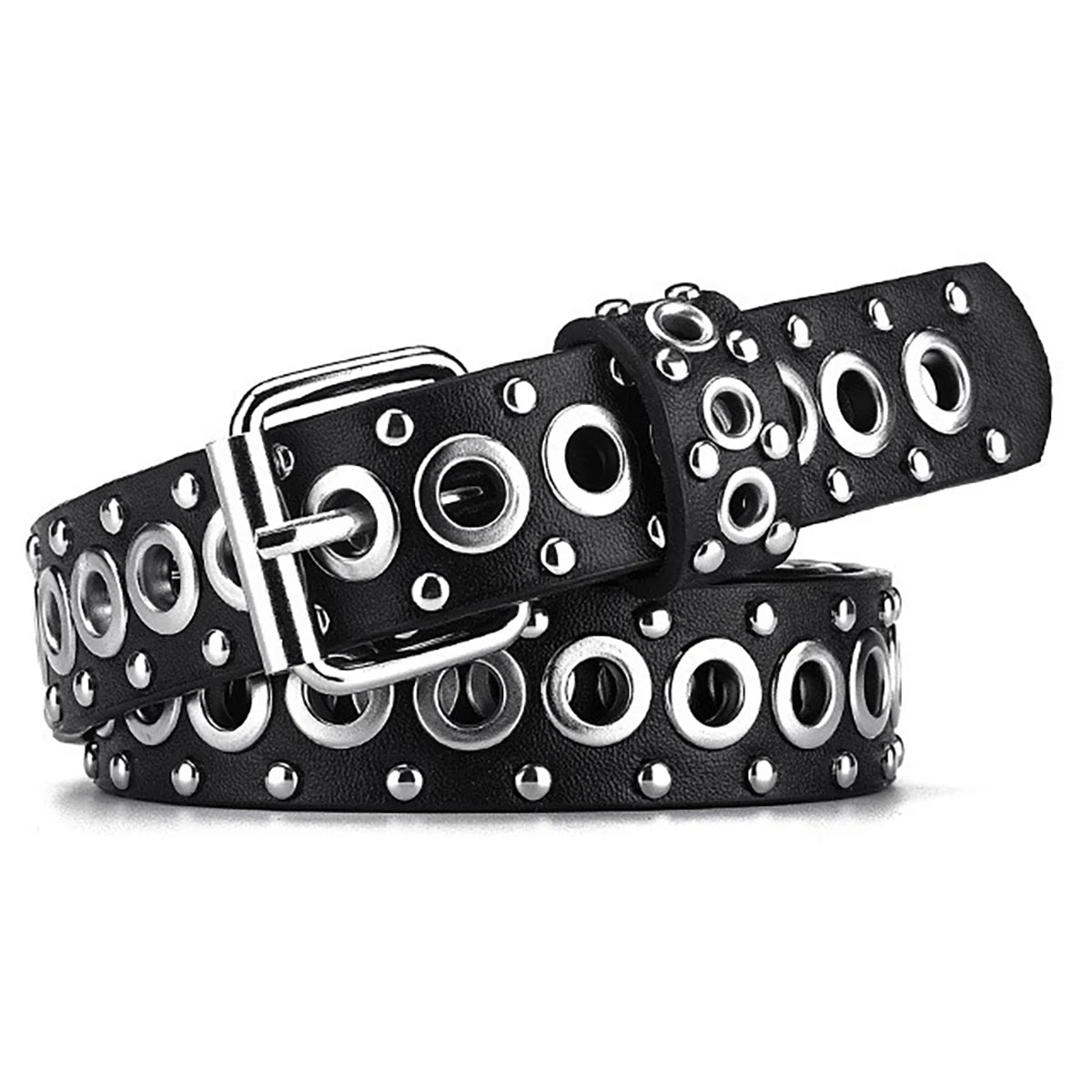 Women's Belt Trend Rivet Thin Belt Men's Belt Punk Hip Hop Rock Y2K Style Belt Jeans Belt Soft PU Leather Belt