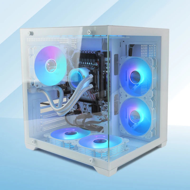 MANMU Hot Selling Gaming Computer MATX Cases pc Tempered Glass Case pc Computer Gaming Matx Computer Case