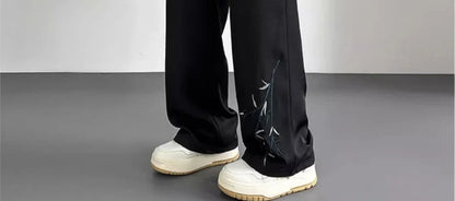 Social Tailoring Business Work Man Suits Pants Office Ice Silk Cooling Trousers for Men Fabric Korean Style Clothes Designer Up