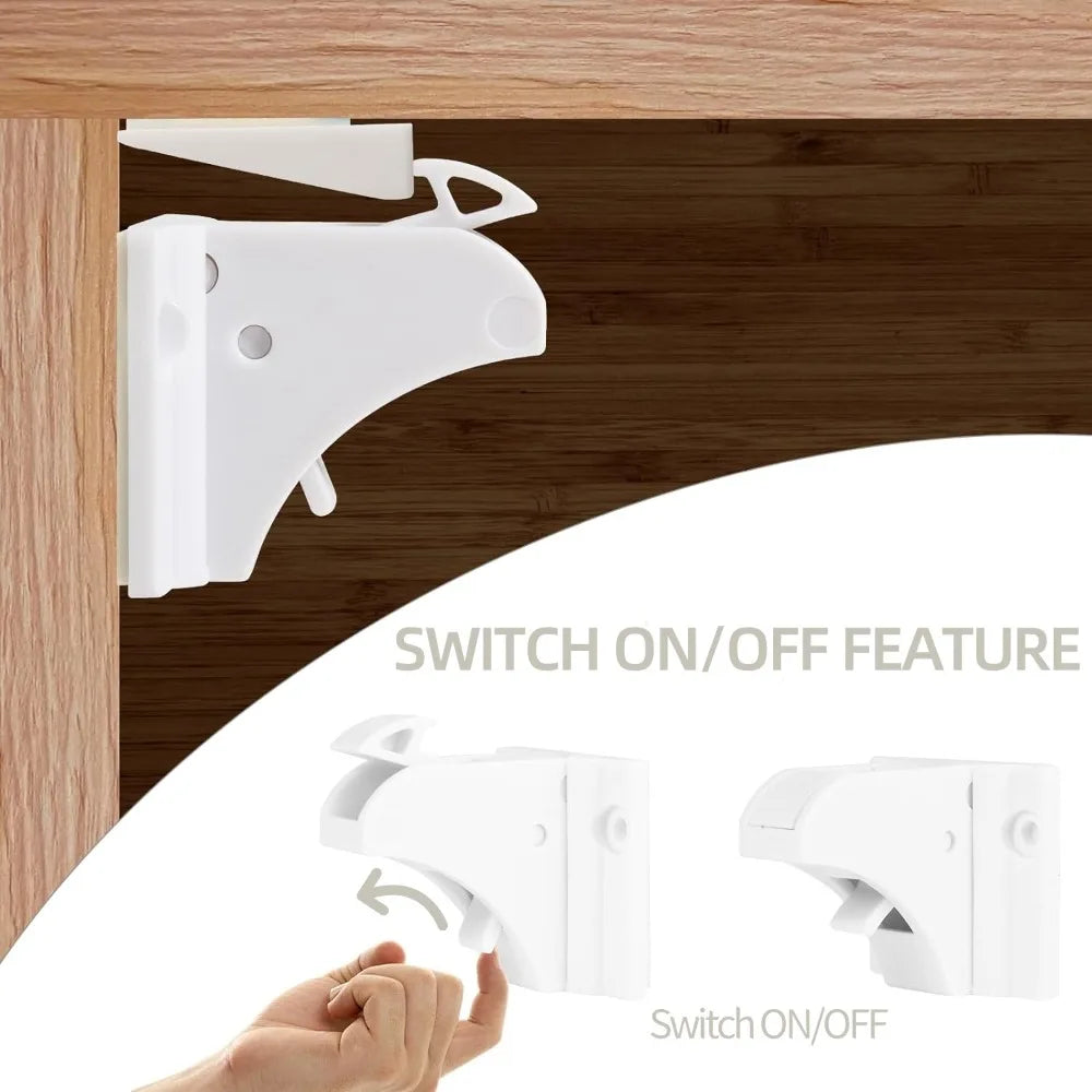 Magnetic Baby Safety Lock Self-adhesive Drawer Cabinet Door Invisible Induction Magnetic Limiter Baby Protection Cabinet Lock