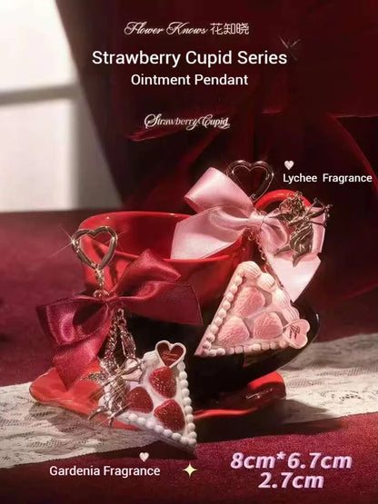 Flower Knows Strawberry Cupid Collection Solid Perfume Balm Pendant Perfumes Convenient On-the-Go
