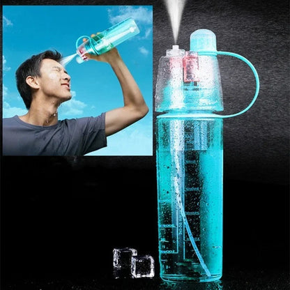 600ml New Creative Spray Water Bottle Portable Atomizing Bottles Outdoor Sports Gym Drinking Drinkware Bottles  Water Gourds