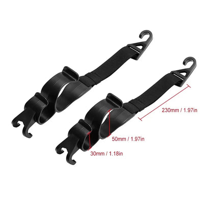 2pcs Car Trunk Storage Hook For Bag Umbrella Fishing Rod Holder Universal Seat Back Organizer Bracket Interior Stowing Tidying