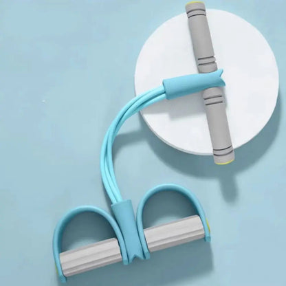 Multifunction 4-Tube Yoga Pedal Puller Rubber Abdominal Exerciser Resistance Band Thicken Elastic Pull Rope Waist