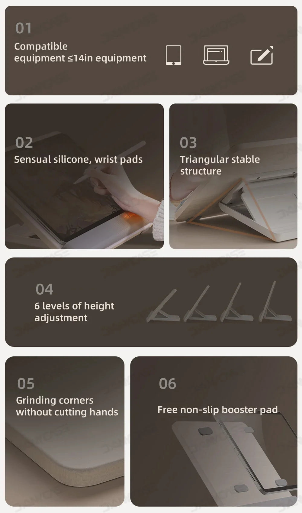 Tablet Stand Drawing iPad Stand For iPad Pro Xiaomi Samsung Lenovo Tablet Support Laptop Stand Book Holder Tablet  Accessories