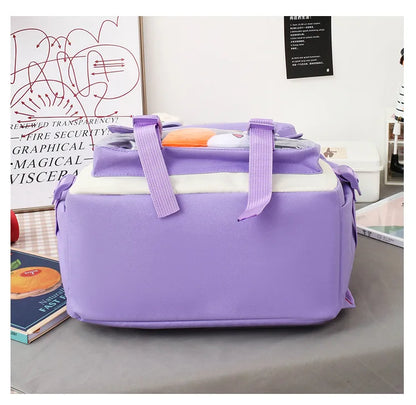 New Large-Capacity Primary School Junior High School Students Shoulders Backpack High School Five Sets of Multi-Compartment Fash