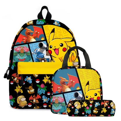 Pokemon Pikachu School Bags Backpacks Anime Kids Bags Kawaii Big Capacity Travel Bag Teenagers Schoolbag Girls Boys Rucksacks