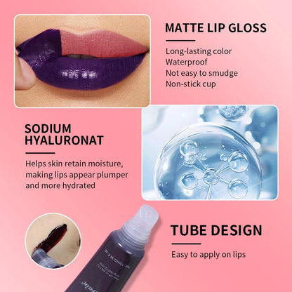 3 Colors Lip Stain Gloss Tattoo Magic Color Peel Off Mask Tint Long Lasting Waterproof Lip Gloss