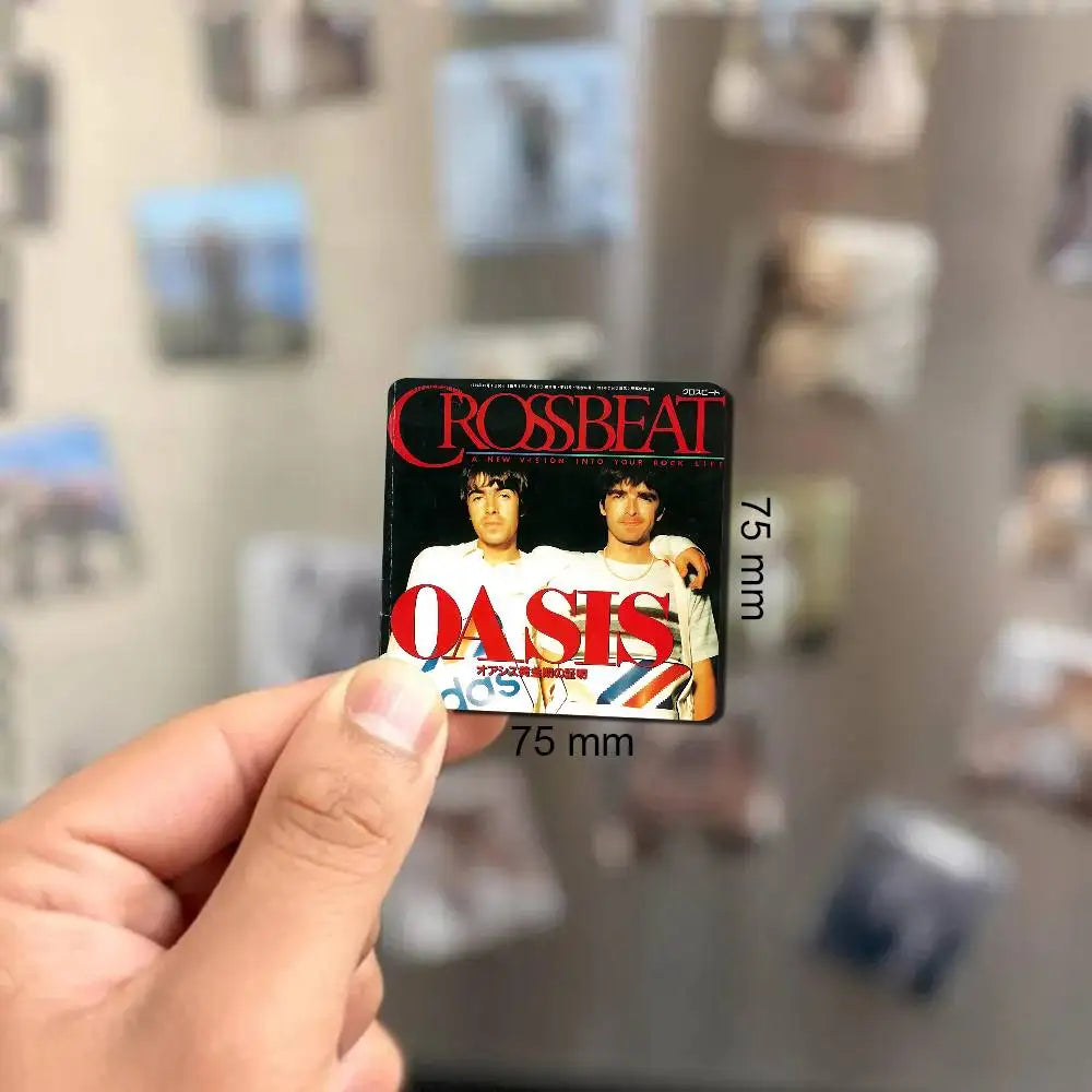 Rock O-Oasis Band  Fridge Magnet Photo Personalized For Office Family Kitchen Refrigerator Friends Gift Holiday Decor